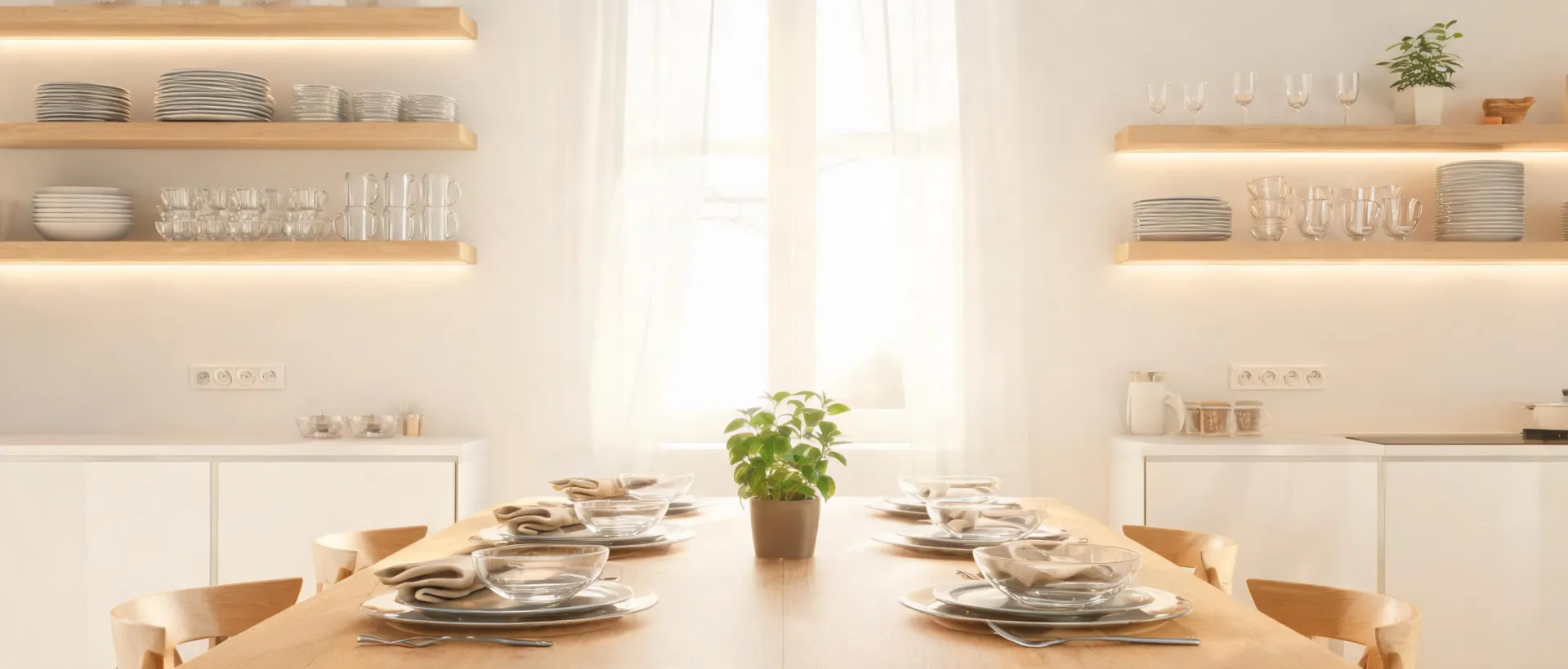 Corelle dinnerware in a bright family kitchen