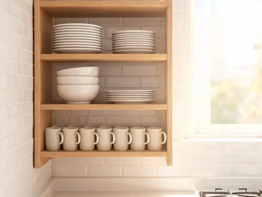 Small apartment cabinet with Corelle dishes